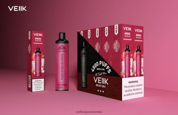 VEIIK Colombia - VEIIK Micko Era 4500 inhalaciones desechables de 30 mg agua con gas de durazno P2V843