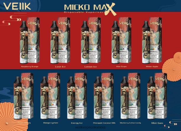 VEIIK Vape Bogotá - VEIIK Micko MAX vaporizador desechable 1500 inhalaciones lichi de mango P2V8442