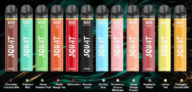 VEIIK Vape Micko Q Colombia - VEIIK Squat Mesh Pluma vape desechable de 1800 inhalaciones 10 piezas múltiples sabores P2V8454