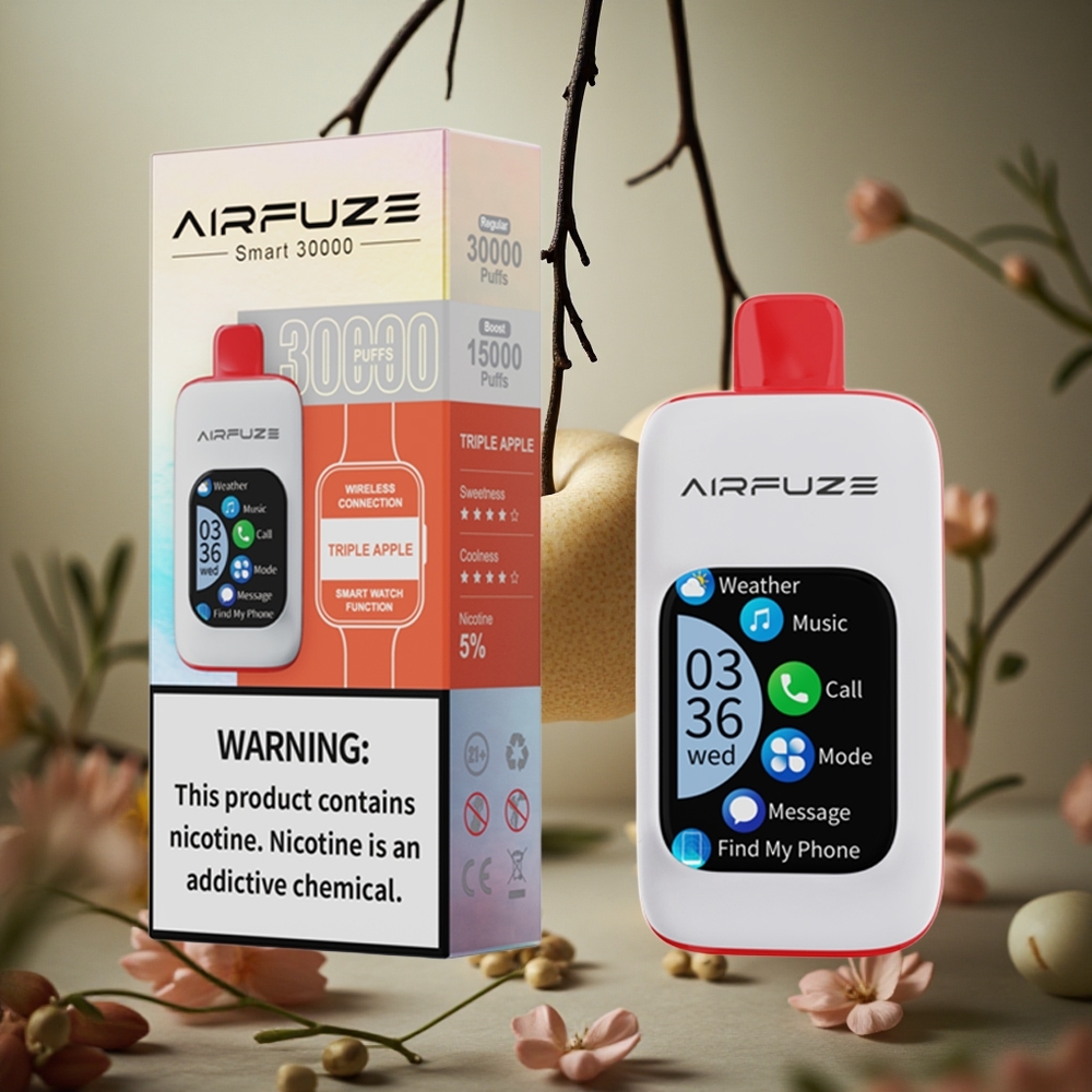 Triple Manzana AirFuze Smart 30000 Puffs 5% Nicotina Pantalla Táctil Colombia al por mayor