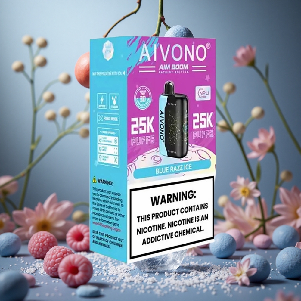 Azul Frambuesa Hielo Aivono Aim Boom 25000 Puffs 28ml Capacidad de E-Líquido Tipo-C Carga Colombia al por mayor