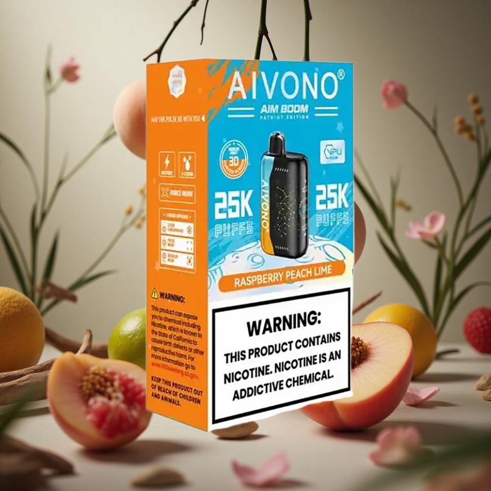 Frambuesa Melocotón Lima Aivono Aim Boom 25000 Puffs 28ml Capacidad de E-Líquido Tipo-C Carga Colombia al por mayor