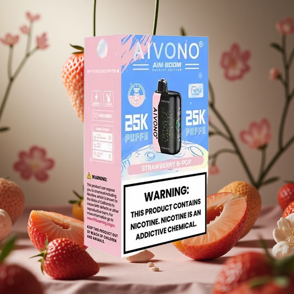 Fresa B Pop Aivono Aim Boom 25000 Puffs 28ml Capacidad de E-Líquido 650mAh Batería Colombia al por mayor