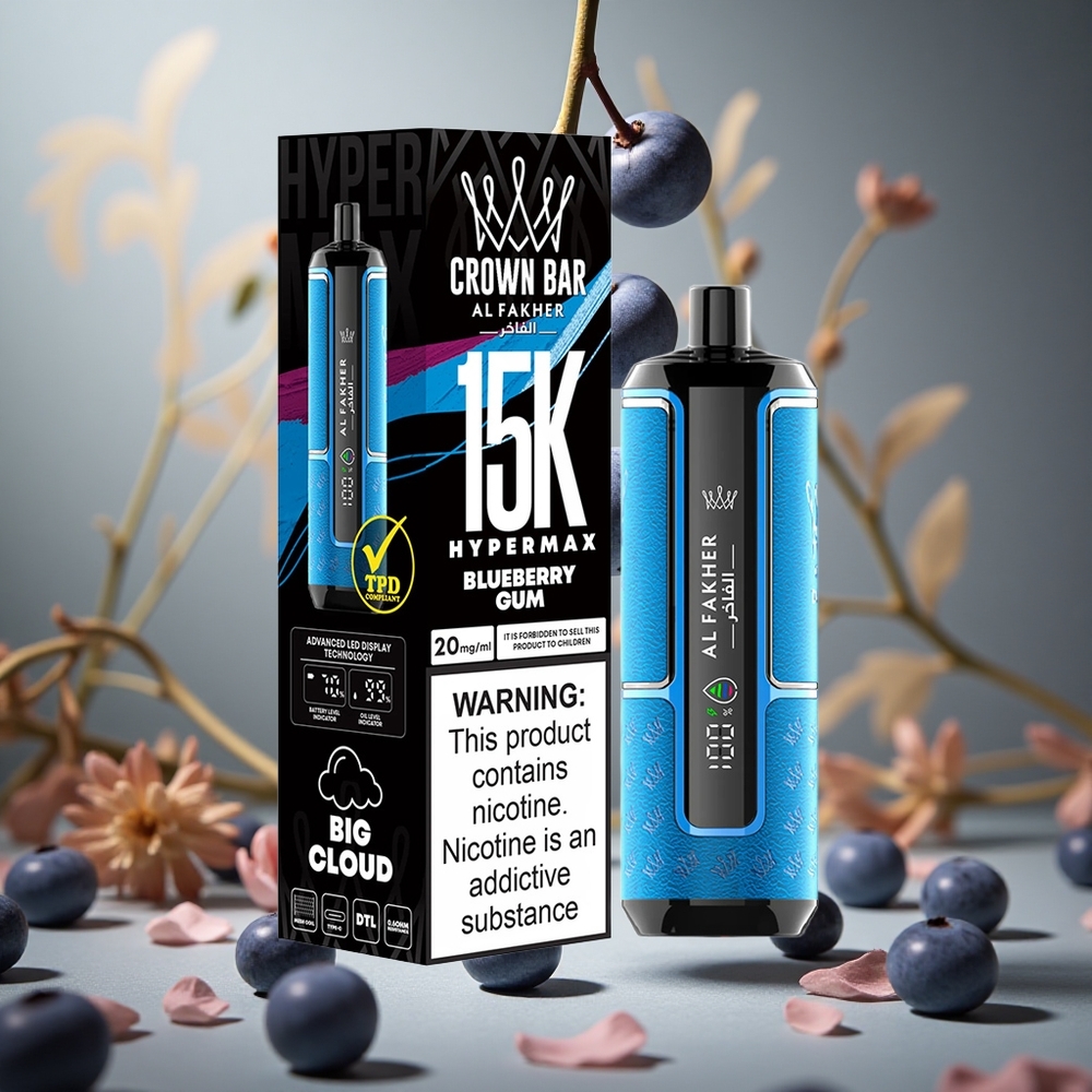 Chicle de Arándano Al Fakher Crown Bar 15K 15.000 Puffs Hipermax Portátil Colombia al por mayor