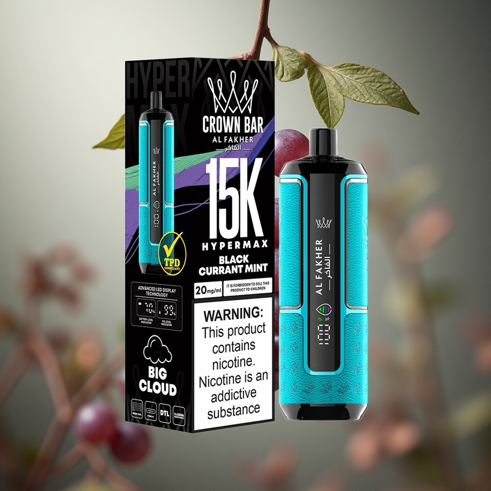 Grosella Negra Menta Al Fakher Crown Bar 15K Hipermax Desechable 22ml 600mAh Colombia al por mayor