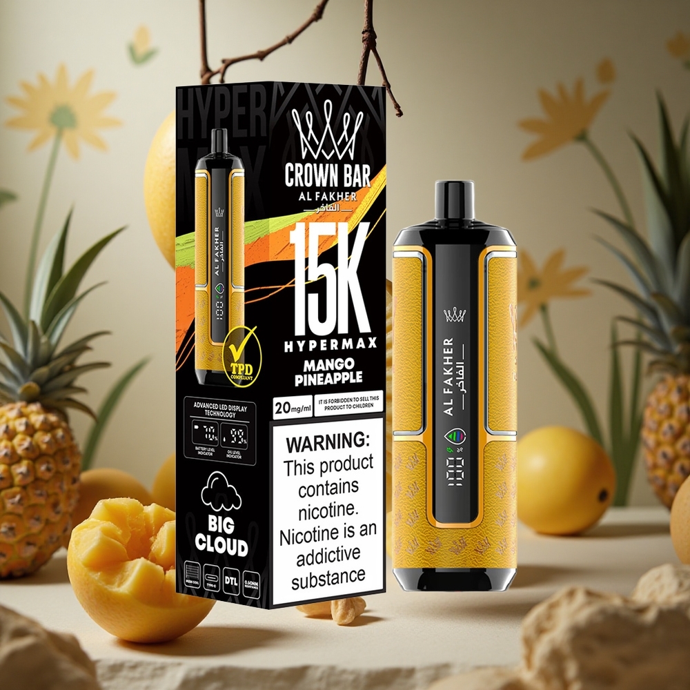 Mango Piña Al Fakher Crown Bar 15K Hypermax Disposable Vape Kit 22ml 600mAh Colombia al por mayor