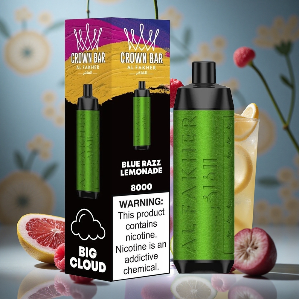 Frambuesa Azul Limonada Al Fakher Crown Bar 8000 Chupadas USB Tipo-C Colombia al por mayor