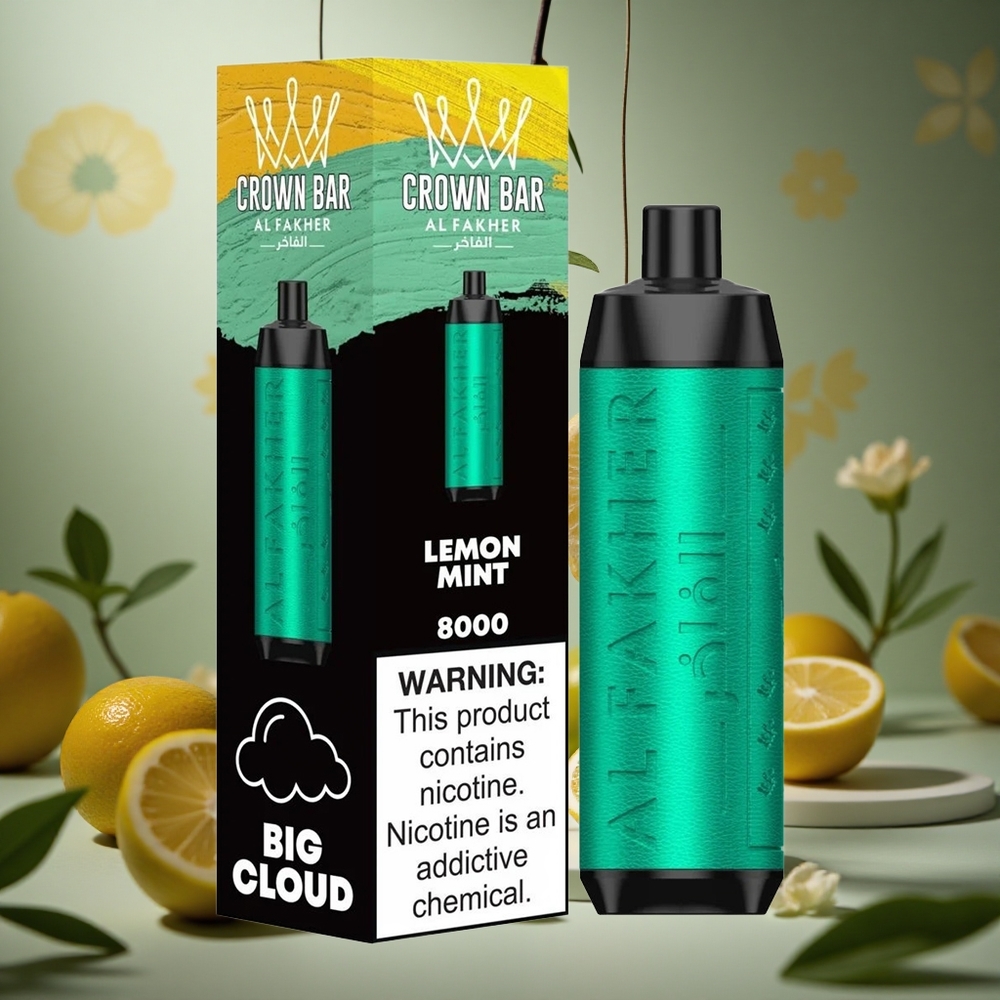 Limón Menta Al Fakher Crown Bar 8000 Cristal Desechable 18ml e-Líquido 0.6 ohm Bobina Colombia al por mayor