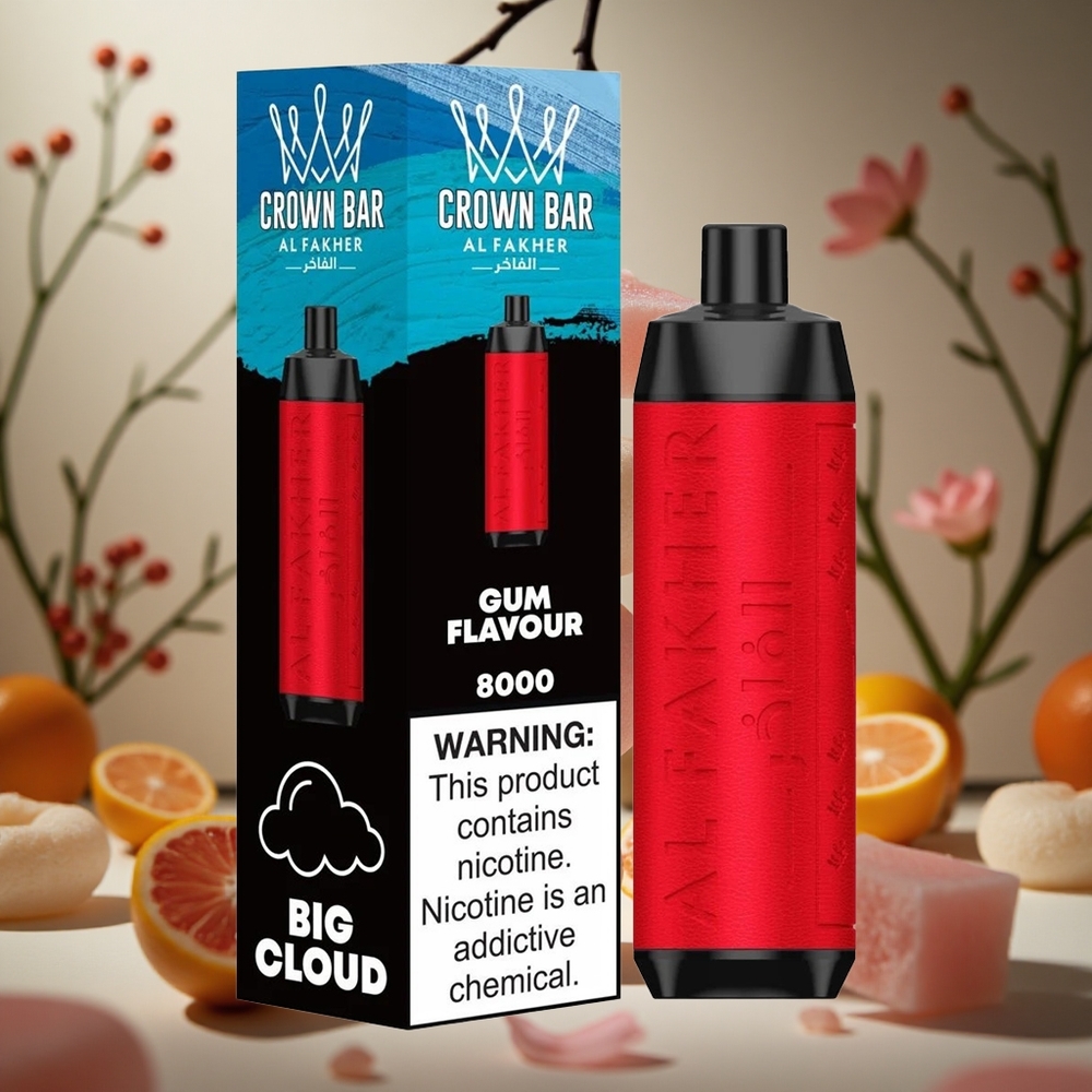 Sabor a Chicle Al Fakher Crown Bar 8000 Chupadas con Batería de 600mah y Carga USB Tipo-C Colombia al por mayor