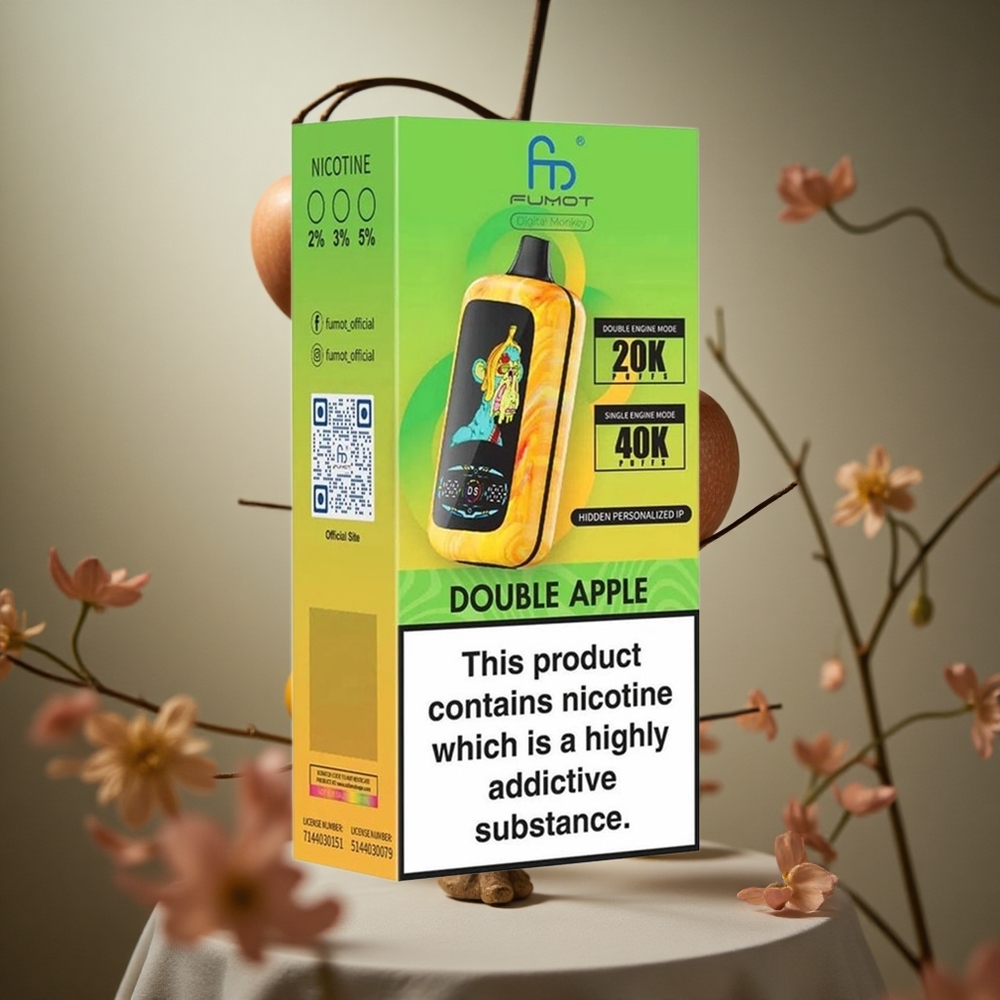 Manzana Doble Fumot Digital Monkey 40000 Puffs Doble Bobina de Malla Colombia al por mayor