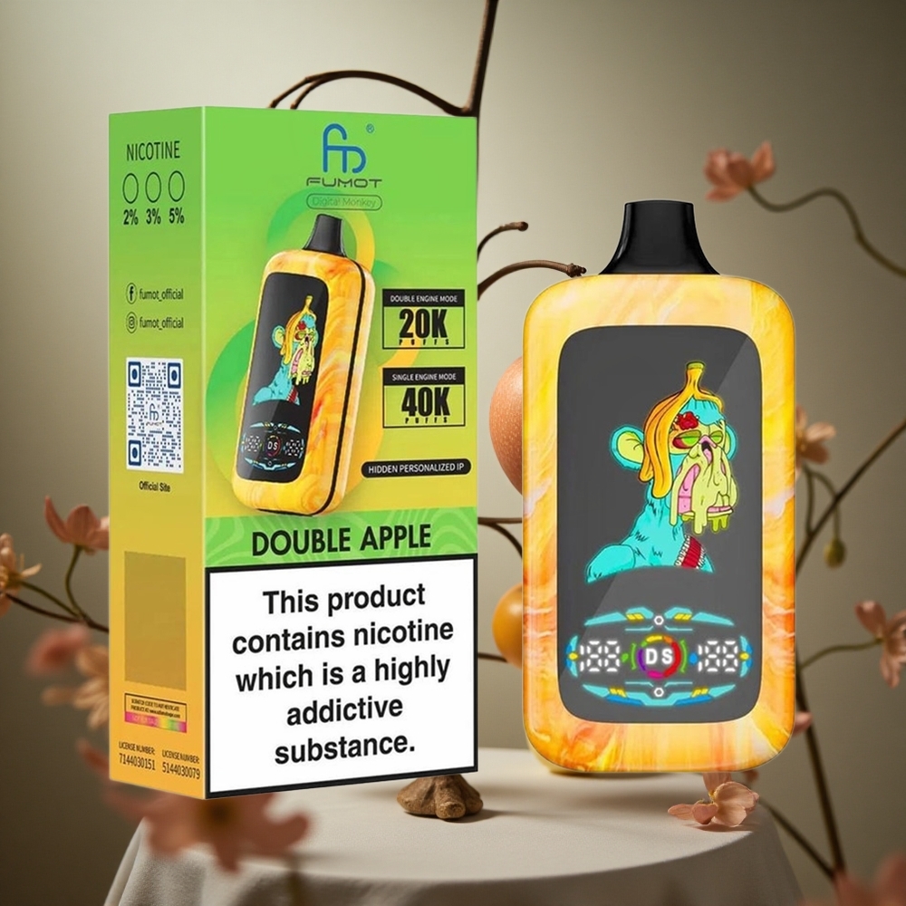 Manzana Doble Fumot Digital Monkey 40000 Puffs Doble Bobina de Malla Colombia al por mayor