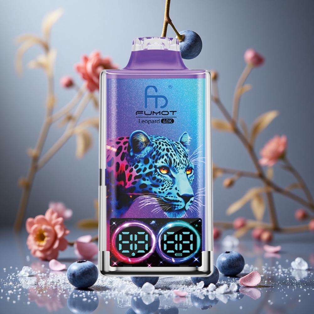 Arándano Azul en Hielo Fumot Leopardo 40000 Puffs Batería 700mAh Dual Malla Colombia al por mayor