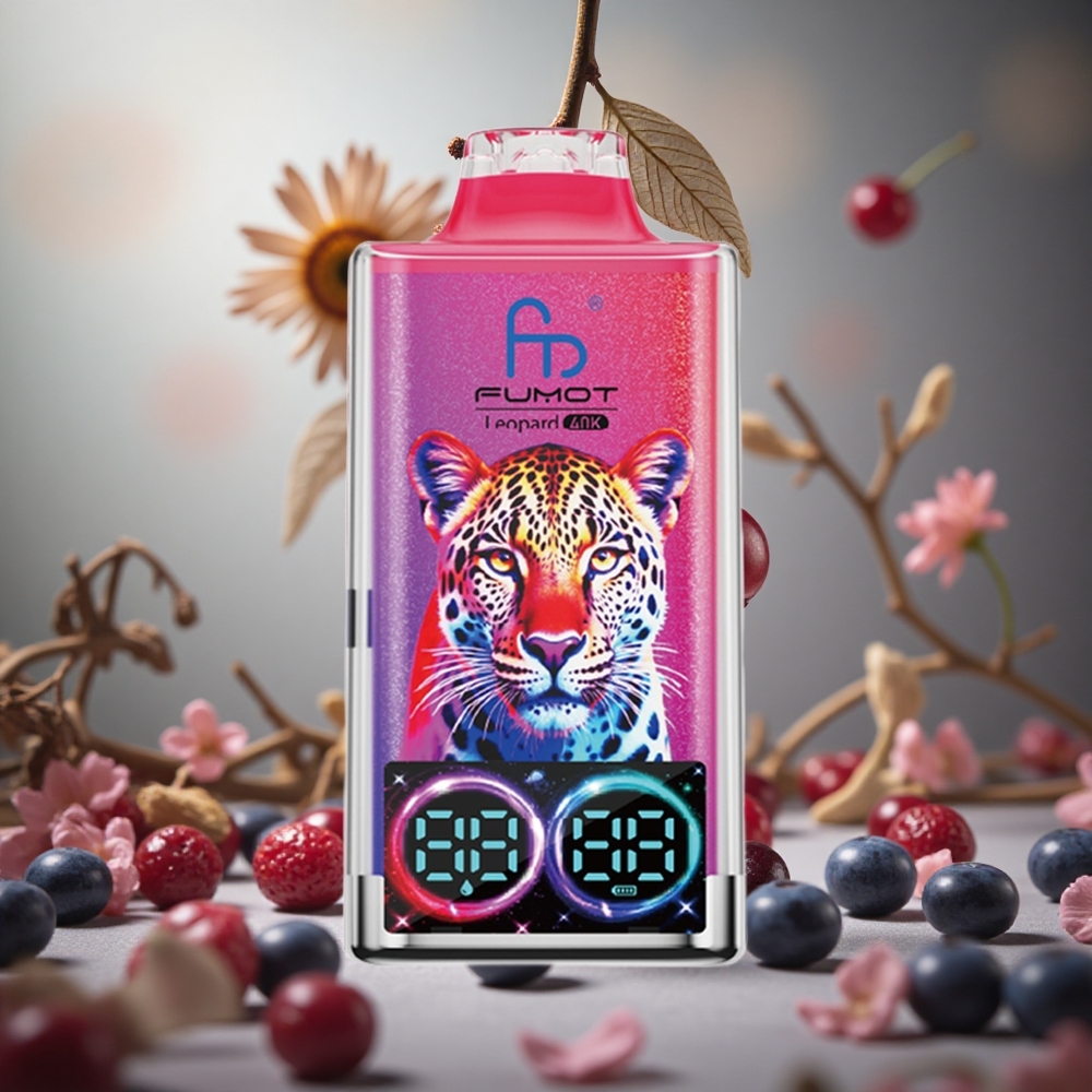 Arándano Cereza Azul Fumot Leopardo 40K Puffs Batería 700mAh Dual Mesh Colombia al por mayor