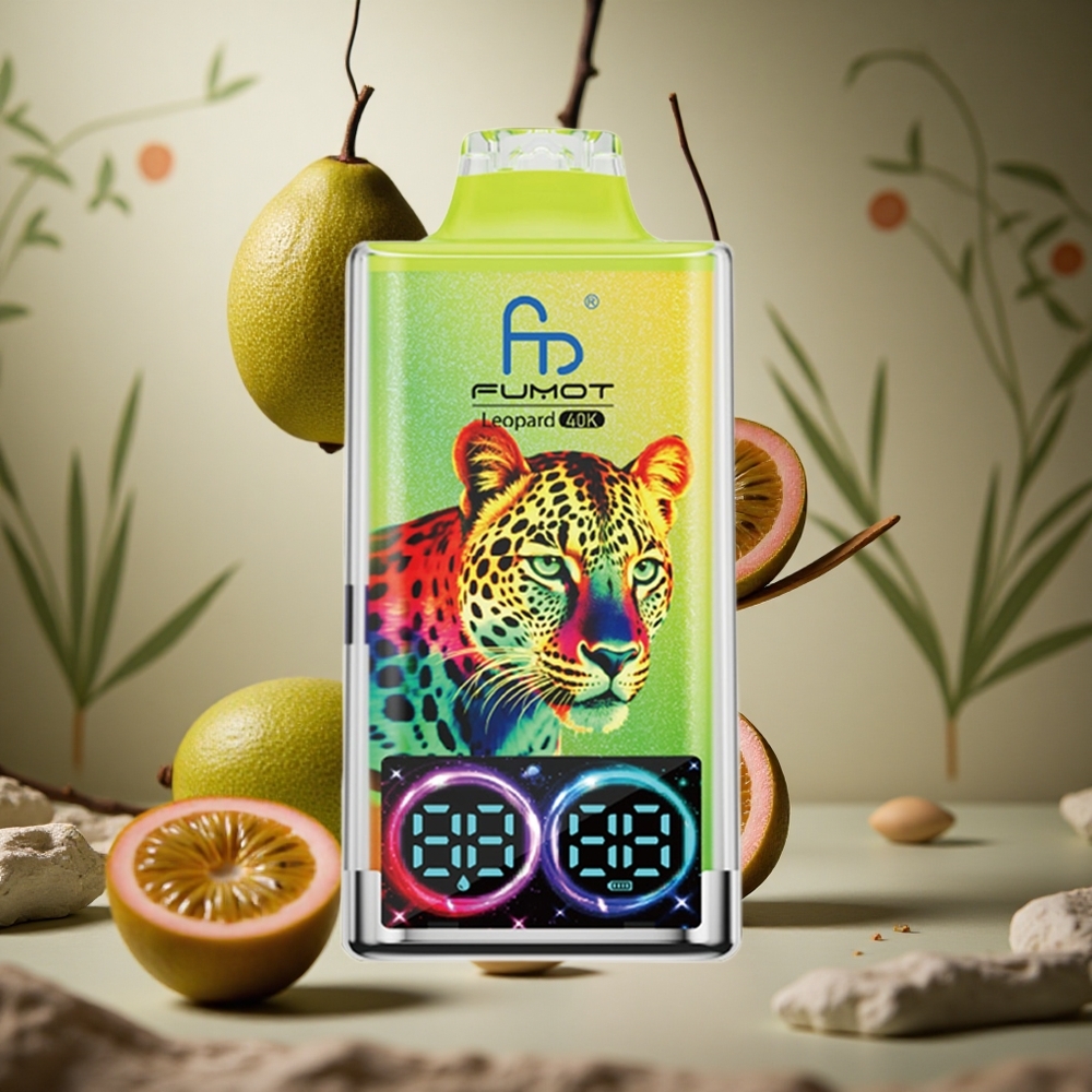 Kiwi Maracuyá Guayaba Fumot Leopardo 40K Puffs Batería 700mAh Dual Mesh Colombia al por mayor