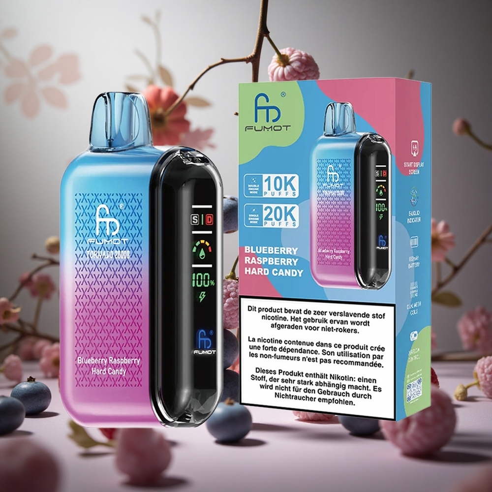 Arándano Azul Frambuesa Fumot Tornado 20000 Puffs Dual Malla 20ml Colombia al por mayor