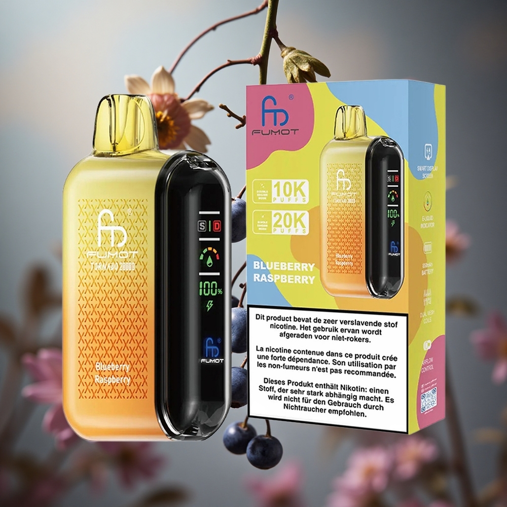 Arándano Frambuesa Fumot Tornado 20000 Puffs Batería Recargable 850mAh Colombia al por mayor