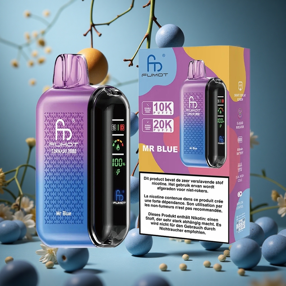 Azul Mr Fumot Tornado 20000 Puffs Batería Recargable 850mAh Colombia al por mayor