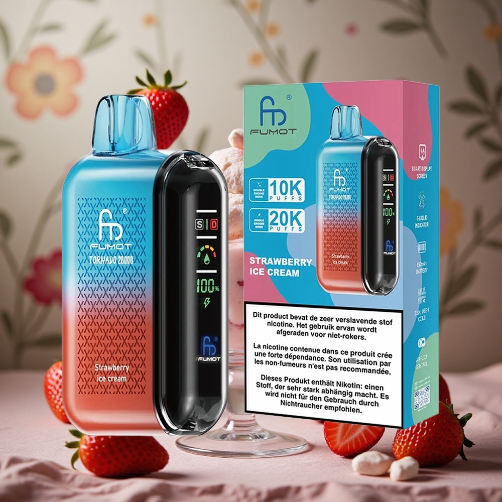 Fresa Crema Helada Fumot Tornado 20000 Puffs 20ml Capacidad de E-líquido 850mAh Batería Recargable Colombia al por mayor