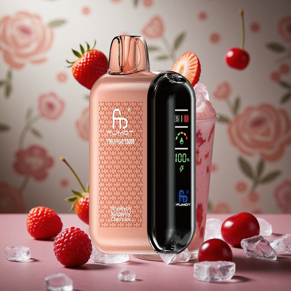 Fresa Frambuesa Cereza Hielo Fumot Tornado 20000 Puffs 20ml Capacidad de E-líquido Colombia al por mayor