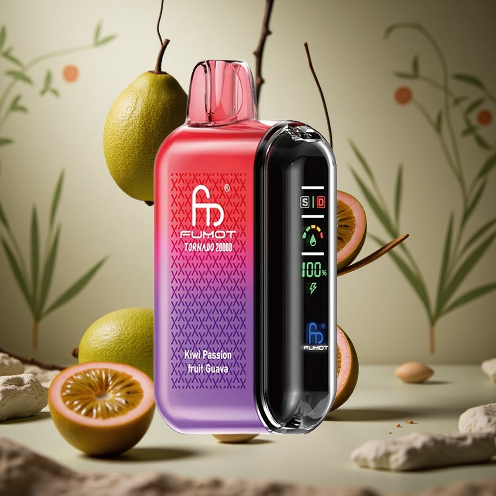 Kiwi Maracuyá Guayaba Fumot Tornado 20000 Puffs 20ml Capacidad Dual Malla Colombia al por mayor