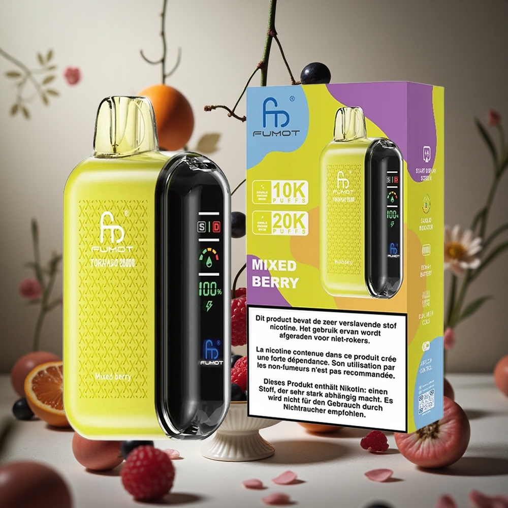 Mezcla de Bayas Fumot Tornado 20000 Puffs Batería Recargable 850mAh Colombia al por mayor
