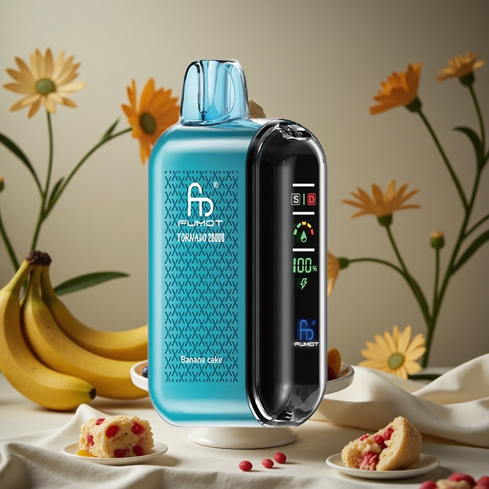 Pastel de Plátano Fumot Tornado 20000 Puffs 20ml Capacidad de E-líquido Pantalla Inteligente Colombia al por mayor