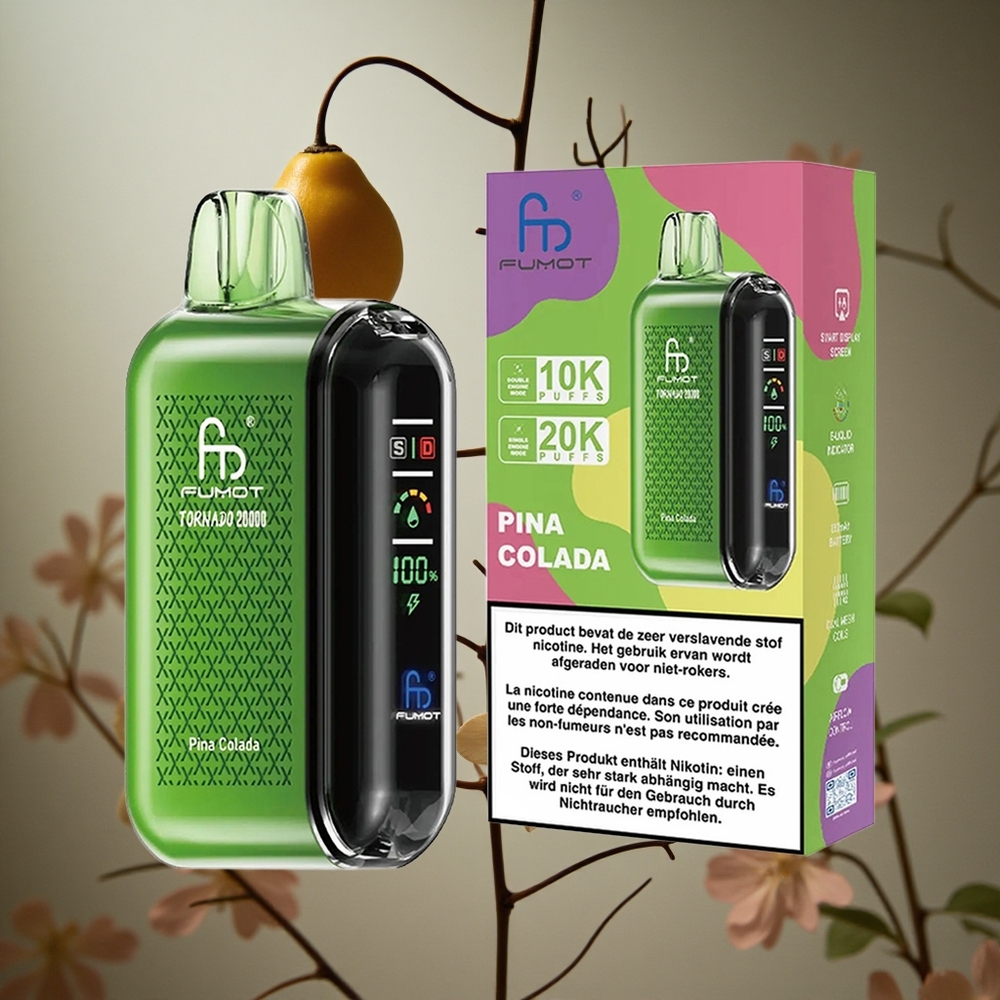 Piña Colada Fumot Tornado 20000 Puffs con Batería Recargable y Control de Flujo de Aire Colombia al por mayor