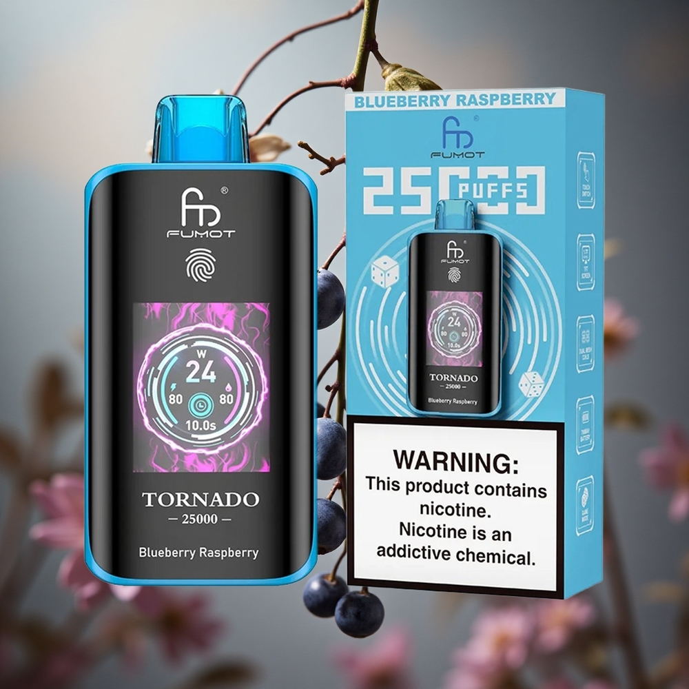 Arándano Frambuesa Fumot Tornado 25000 Puffs Pantalla HD 20ml Colombia al por mayor