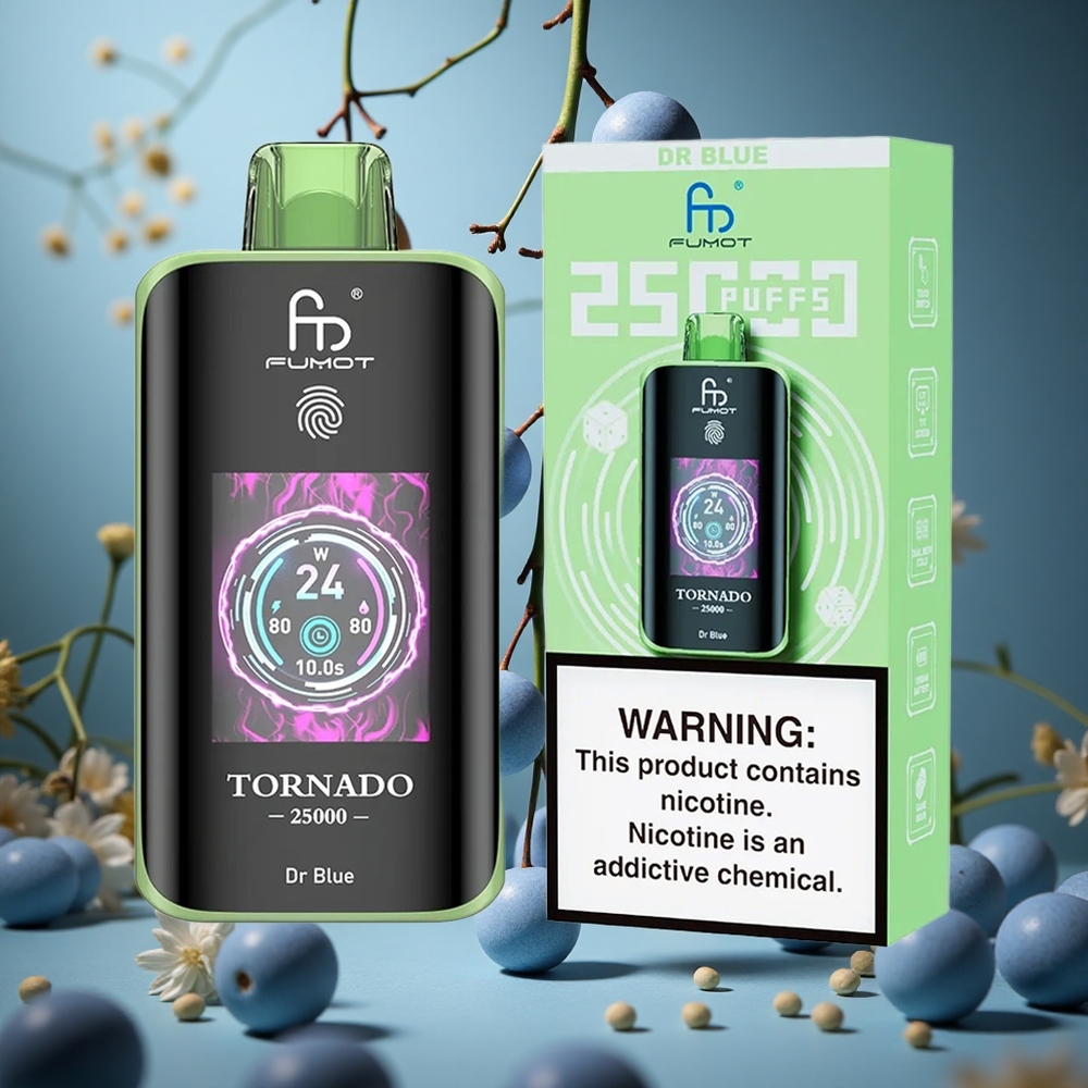 Azul Dr Fumot Tornado 25000 Puffs Pantalla HD Batería Recargable 700mAh Colombia al por mayor