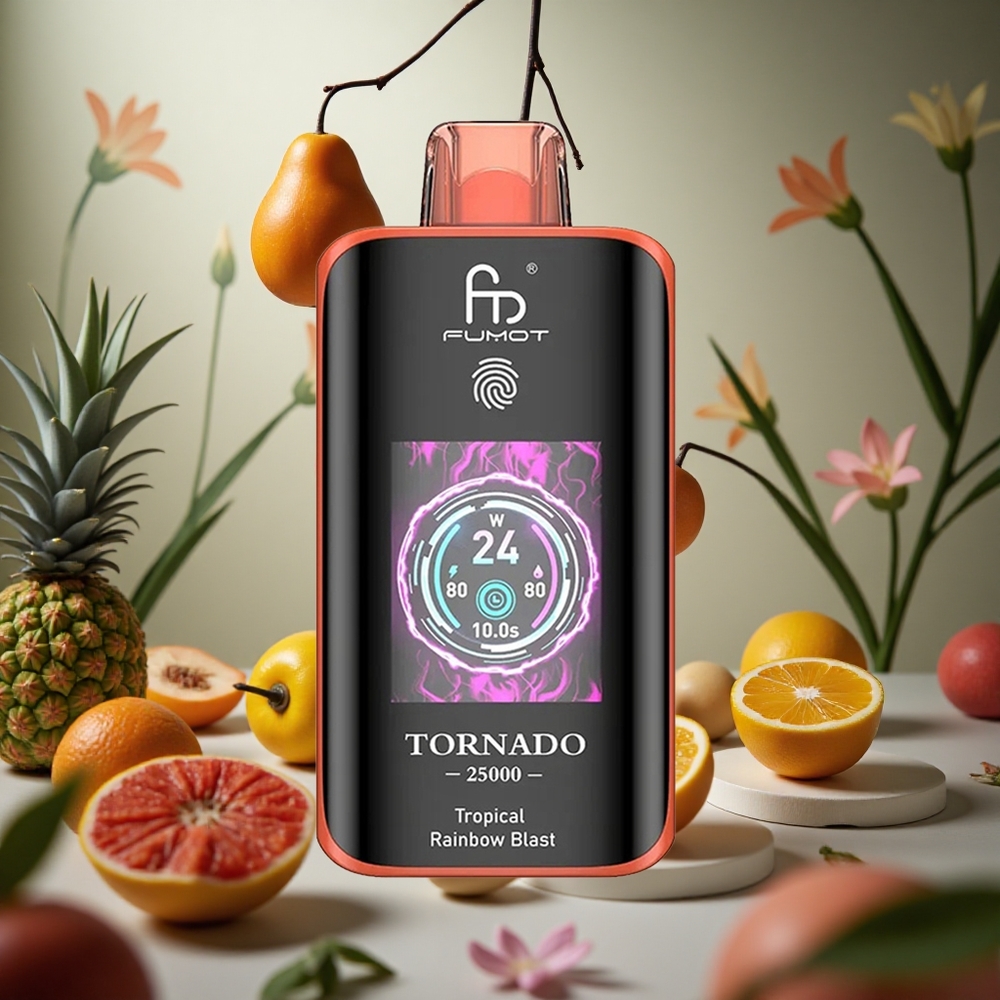 Explosión Arcoíris Tropical Fumot Tornado 25000 Puffs Pantalla HD Batería Recargable 700mAh Colombia al por mayor