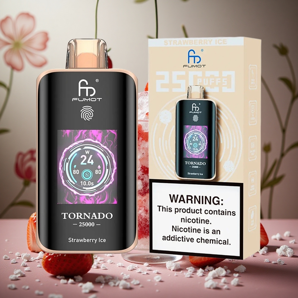 Fresa Helada Fumot Tornado 25000 Puffs Pantalla HD 20ml Colombia al por mayor