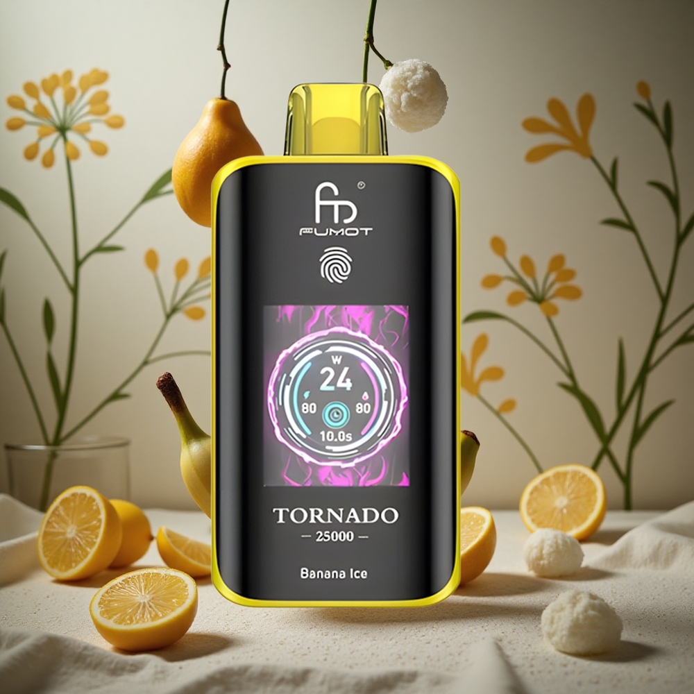 Helado de Plátano Fumot Tornado 25000 Puffs Pantalla HD Batería Recargable 700mAh Colombia al por mayor