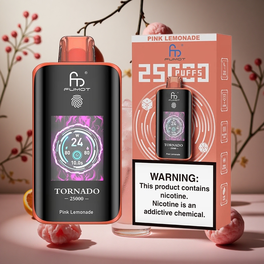 Limonada Rosa Fumot Tornado 25000 Puffs Pantalla HD Batería Recargable 700mAh Colombia al por mayor