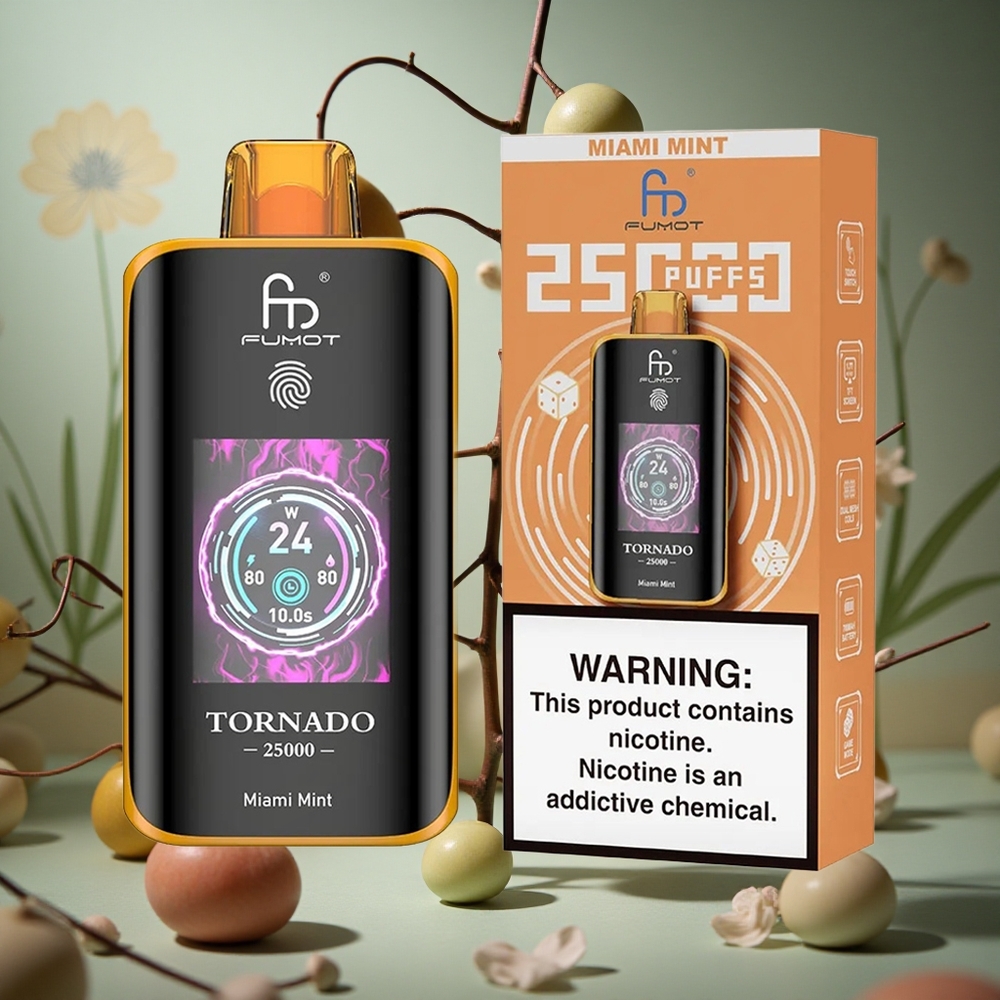Menta Miami Fumot Tornado 25000 Puffs Pantalla HD Batería Recargable 700mAh Colombia al por mayor