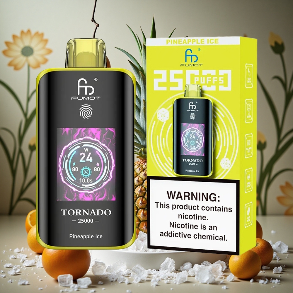 Piña Helada Fumot Tornado 25000 Puffs Pantalla HD 20ml Colombia al por mayor