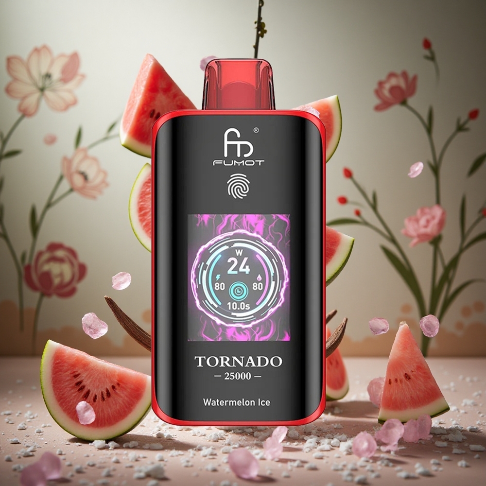 Sandía Helada Fumot Tornado 25000 Puffs Pantalla HD Batería Recargable 700mAh Colombia al por mayor